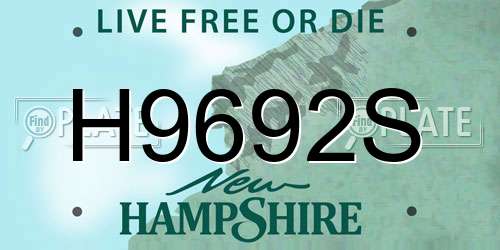 H9692S New Hampshire License Plate