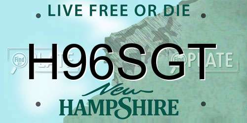 H96SGT New Hampshire License Plate
