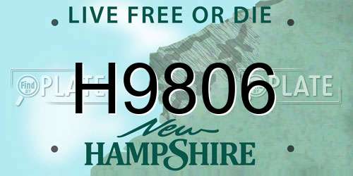 H9806 New Hampshire License Plate