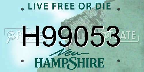 H99053 New Hampshire License Plate