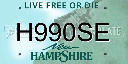 H990SE New Hampshire License Plate
