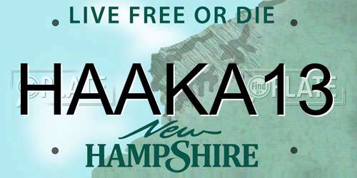 HAAKA13 New Hampshire License Plate