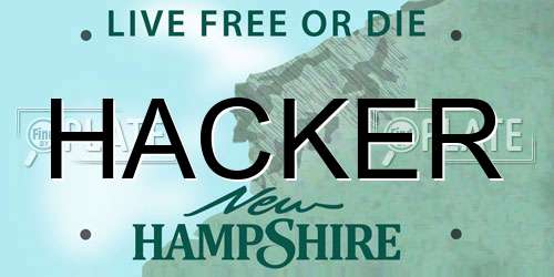 HACKER New Hampshire License Plate
