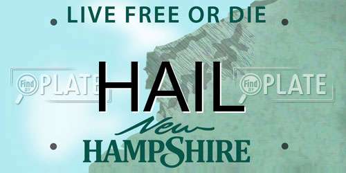 HAIL New Hampshire License Plate