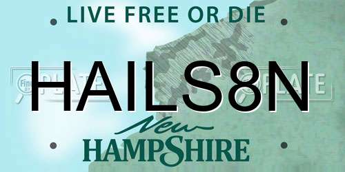 HAILS8N New Hampshire License Plate