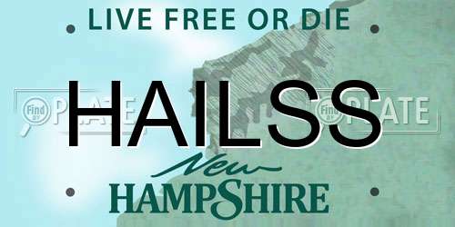 HAILSS New Hampshire License Plate