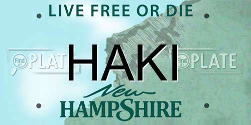 HAKI New Hampshire License Plate