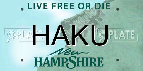 HAKU New Hampshire License Plate