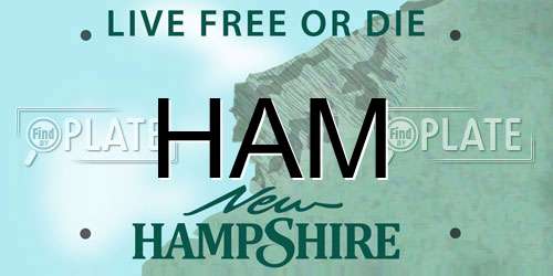 HAM New Hampshire License Plate