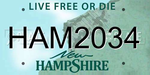 HAM2034 New Hampshire License Plate