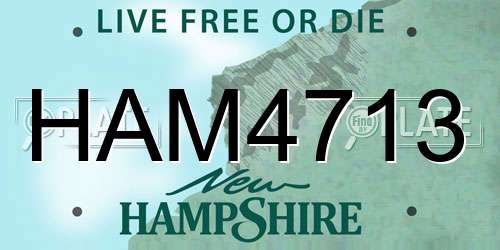 HAM4713 New Hampshire License Plate
