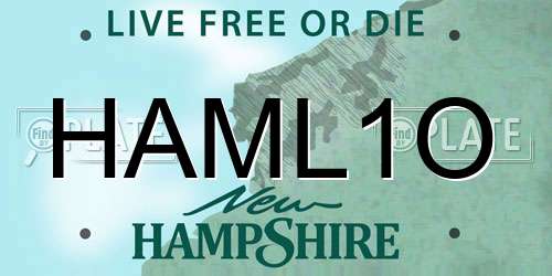 HAML1O New Hampshire License Plate