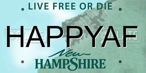 HAPPYAF New Hampshire License Plate
