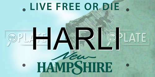 HARLI New Hampshire License Plate