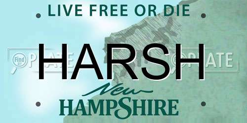 HARSH New Hampshire License Plate