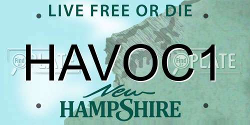 HAVOC1 New Hampshire License Plate