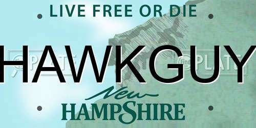 HAWKGUY New Hampshire License Plate