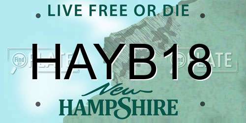 HAYB18 New Hampshire License Plate
