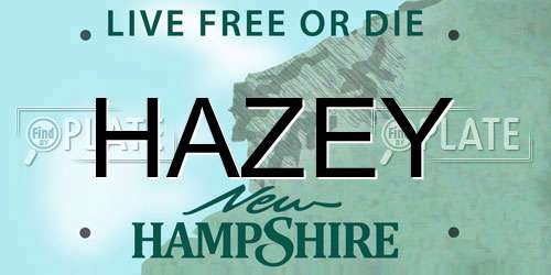 HAZEY New Hampshire License Plate