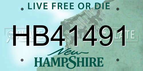 HB41491 New Hampshire License Plate