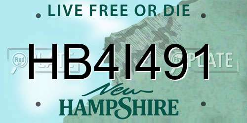 HB4I491 New Hampshire License Plate