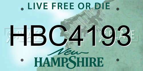 HBC4193 New Hampshire License Plate