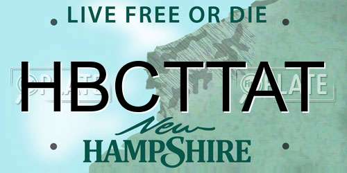 HBCTTAT New Hampshire License Plate