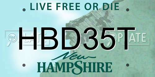 HBD35T New Hampshire License Plate