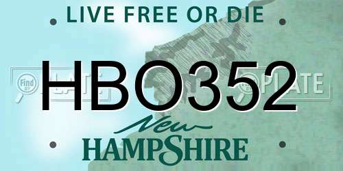 HBO352 New Hampshire License Plate