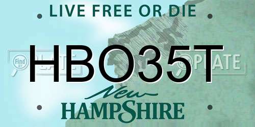 HBO35T New Hampshire License Plate