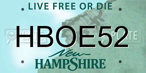 HBOE52 New Hampshire License Plate