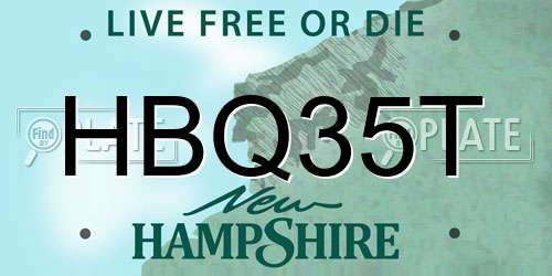 HBQ35T New Hampshire License Plate