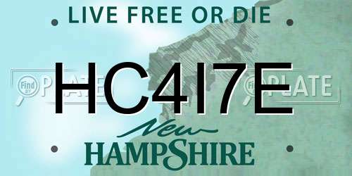 HC4I7E New Hampshire License Plate