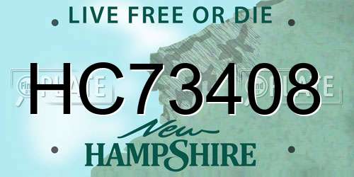 HC73408 New Hampshire License Plate