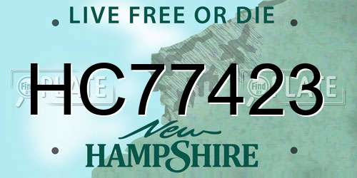 HC77423 New Hampshire License Plate