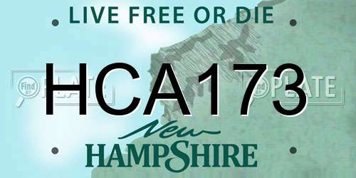 HCA173 New Hampshire License Plate