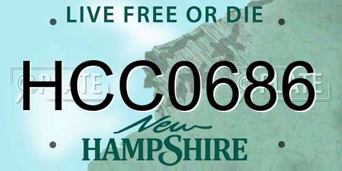 HCC0686 New Hampshire License Plate