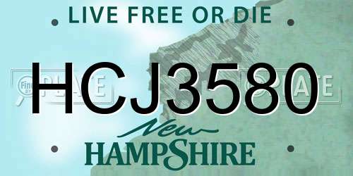 HCJ3580 New Hampshire License Plate