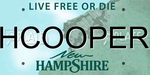 HCOOPER New Hampshire License Plate