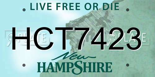 HCT7423 New Hampshire License Plate
