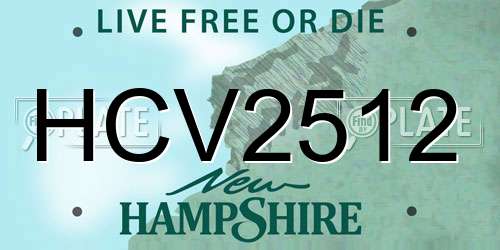 HCV2512 New Hampshire License Plate