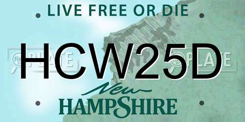HCW25D New Hampshire License Plate