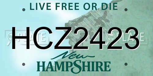 HCZ2423 New Hampshire License Plate