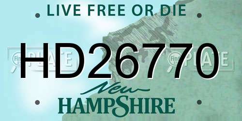 HD26770 New Hampshire License Plate