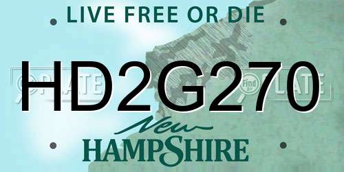 HD2G270 New Hampshire License Plate