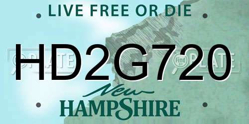 HD2G720 New Hampshire License Plate