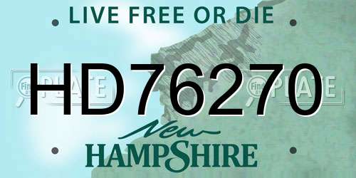 HD76270 New Hampshire License Plate