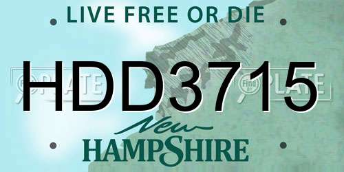 HDD3715 New Hampshire License Plate