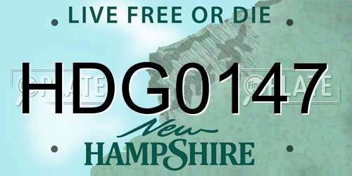 HDG0147 New Hampshire License Plate