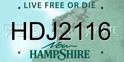 HDJ2116 New Hampshire License Plate